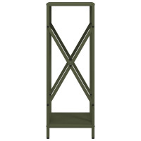 Produktbild för Vedställ olivgrön 34x25x70 cm kallvalsat stål