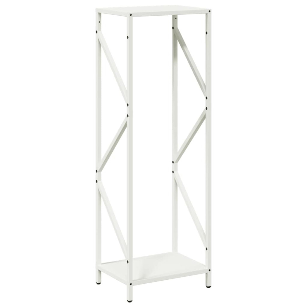 Produktbild för Vedställ vit 34x25x100 cm kallvalsat stål
