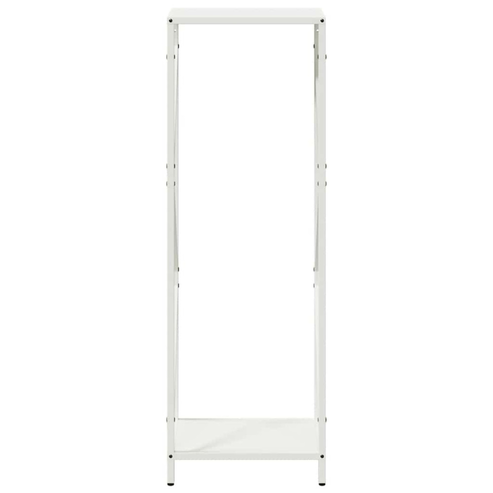 Produktbild för Vedställ vit 34x25x100 cm kallvalsat stål