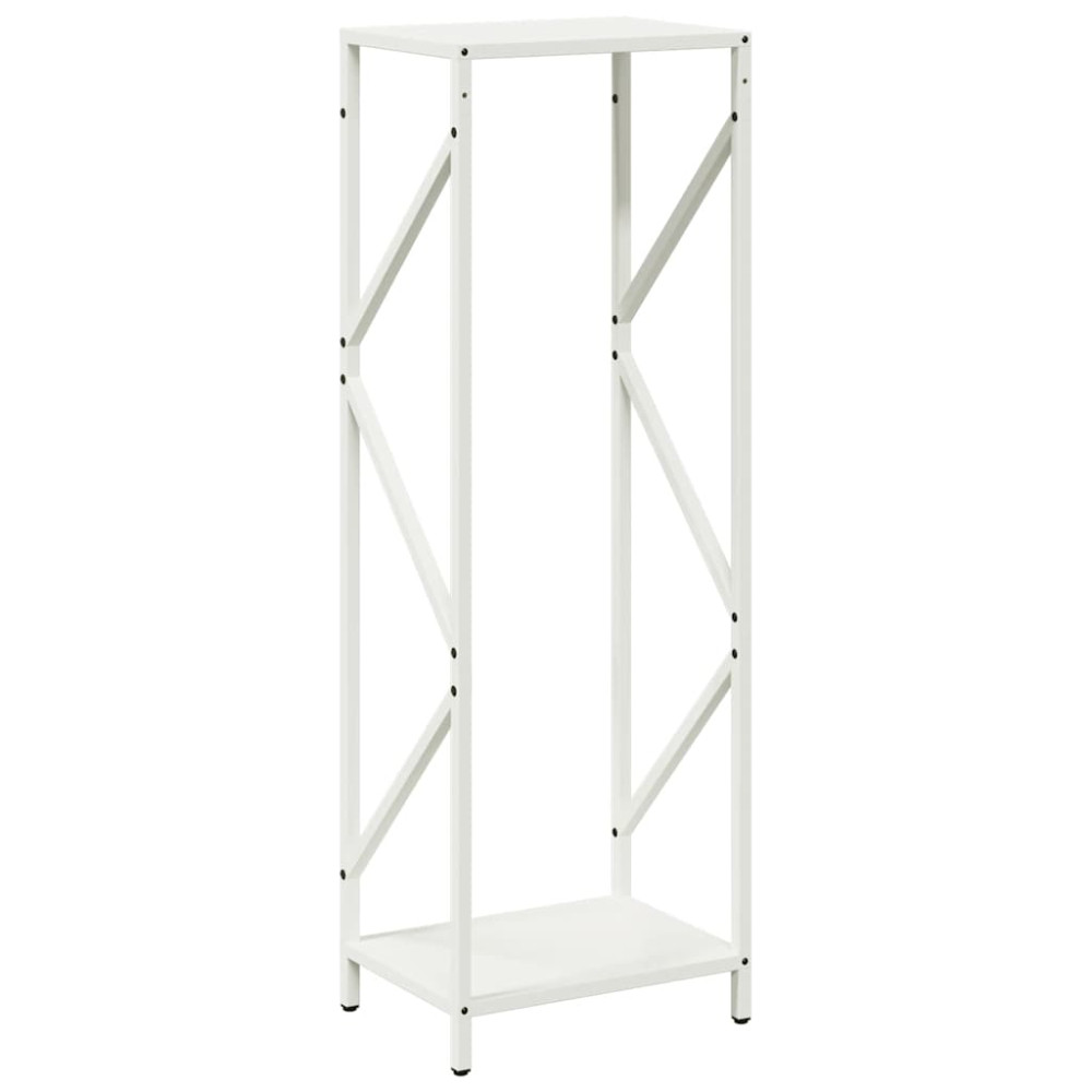 Produktbild för Vedställ vit 34x25x100 cm kallvalsat stål