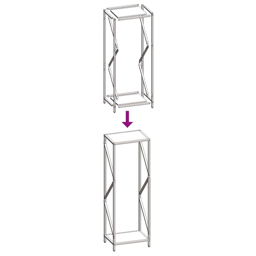 Produktbild för Vedställ vit 34x25x100 cm kallvalsat stål