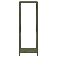 Produktbild för Vedställ olivgrön 34x25x100 cm kallvalsat stål