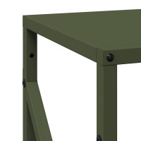 Produktbild för Vedställ olivgrön 34x25x100 cm kallvalsat stål