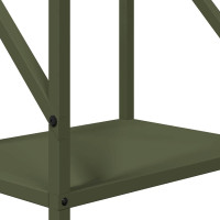 Produktbild för Vedställ olivgrön 34x25x100 cm kallvalsat stål