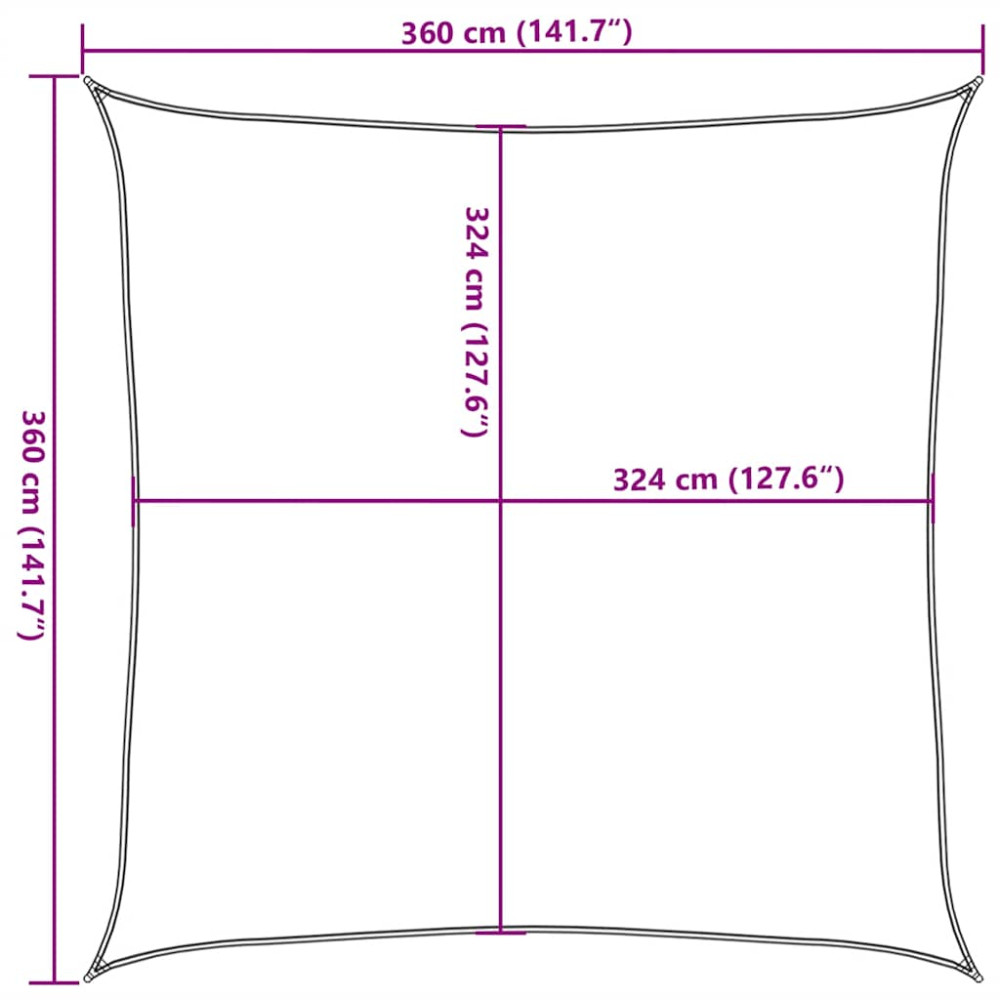 Produktbild för Solsegel 160 g/m² fyrkantig blå 3,6x3,6 m HDPE