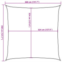 Produktbild för Solsegel 160 g/m² fyrkantig blå 3,6x3,6 m HDPE