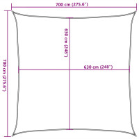 Produktbild för Solsegel 160 g/m² fyrkantig blå 7x7 m HDPE