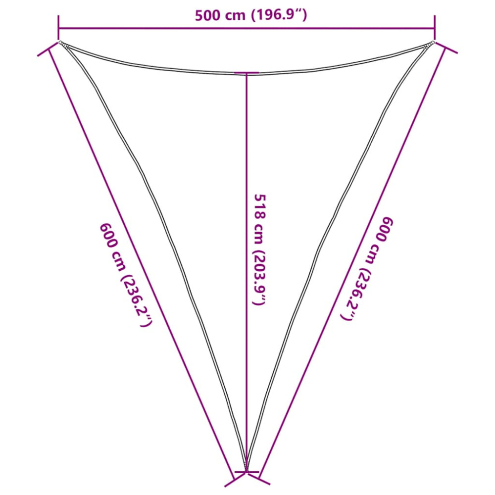 Produktbild för Solsegel 160 g/m² triangulär blå 5x6x6 m HDPE