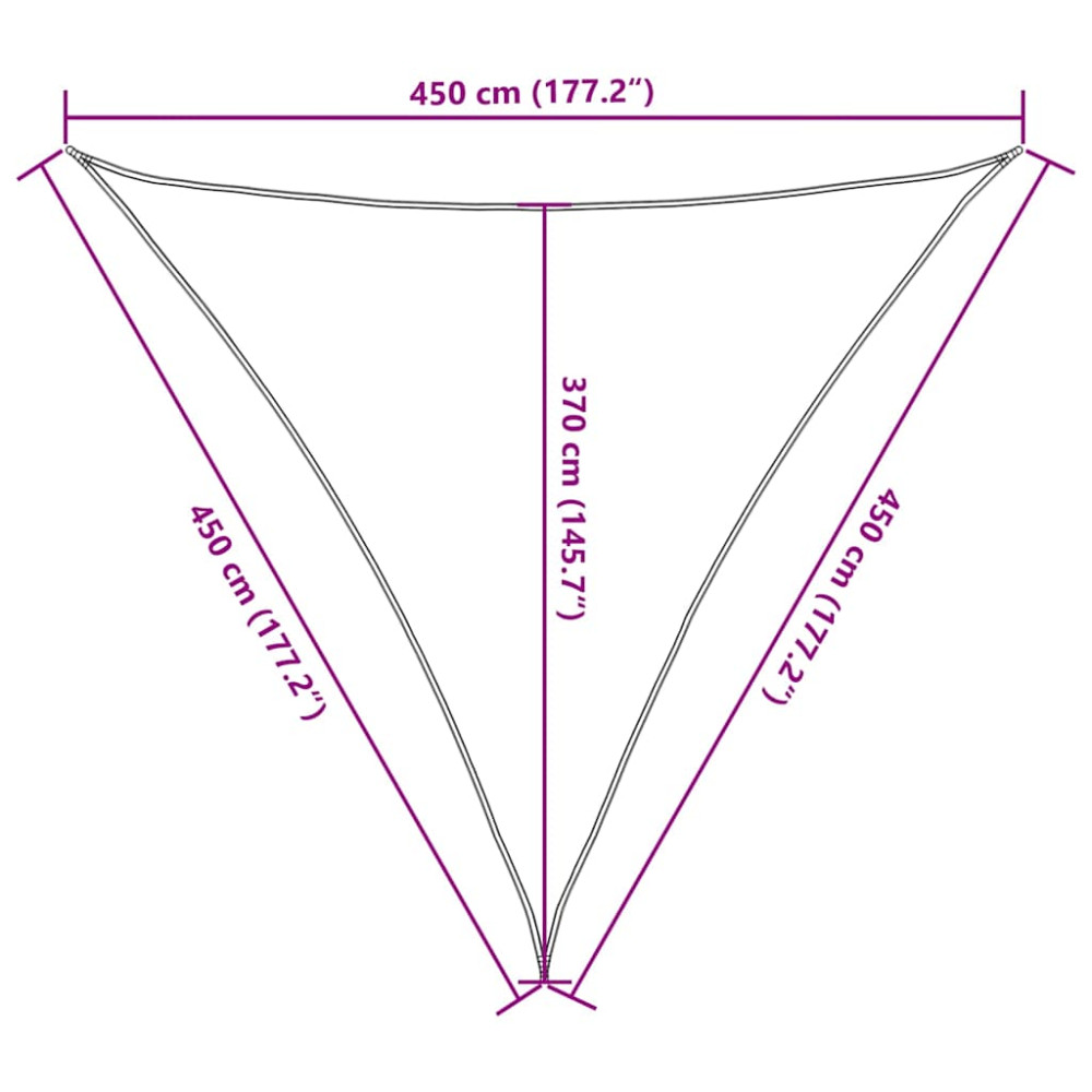 Produktbild för Solsegel 160 g/m² triangulär gul 4,5x4,5x4,5 m HDPE