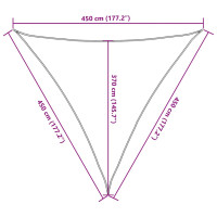 Produktbild för Solsegel 160 g/m² triangulär gul 4,5x4,5x4,5 m HDPE