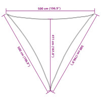 Produktbild för Solsegel 160 g/m² triangulär gul 5x5x5 m HDPE