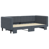 Produktbild för Dagbädd utdragbar mörkgrå 90x190 cm sammet