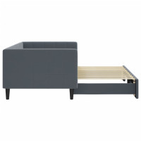 Produktbild för Dagbädd utdragbar mörkgrå 90x190 cm sammet