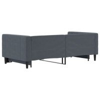 Produktbild för Dagbädd utdragbar mörkgrå 90x190 cm sammet