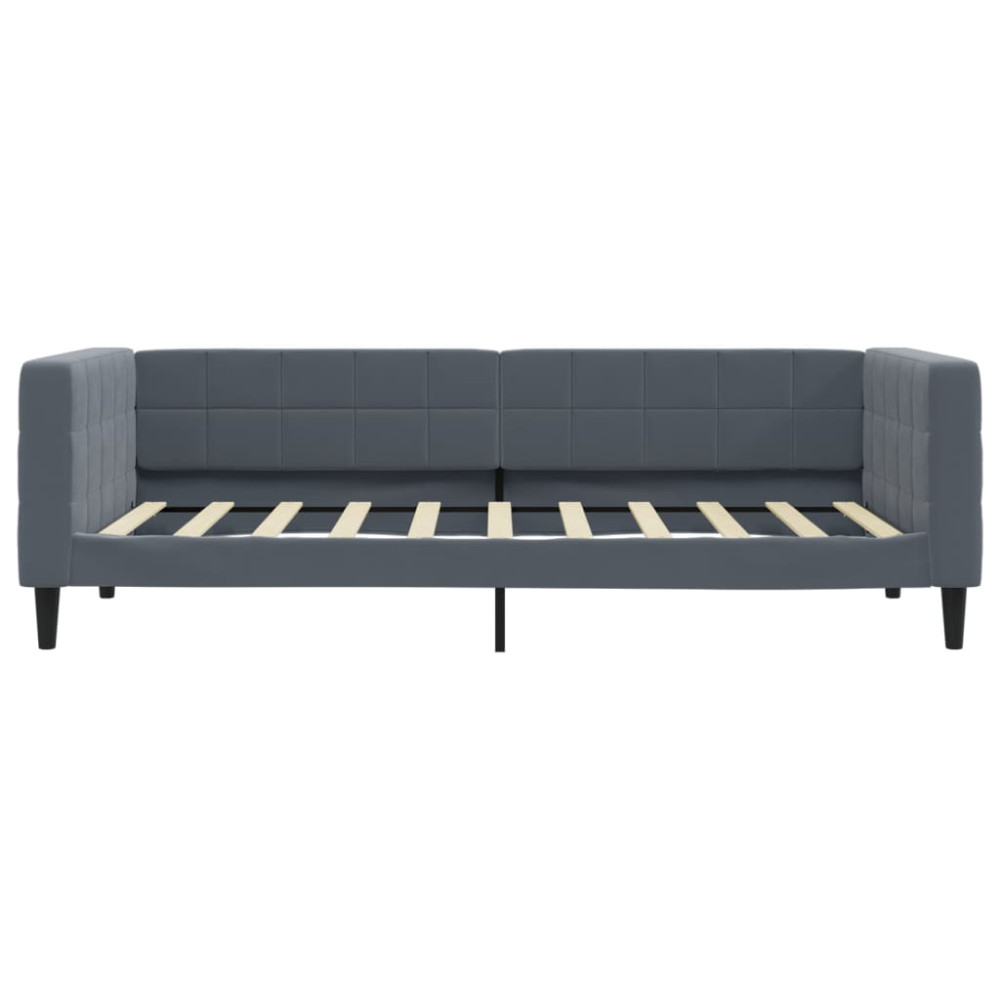 Produktbild för Dagbädd utdragbar mörkgrå 90x190 cm sammet