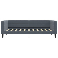 Produktbild för Dagbädd utdragbar mörkgrå 90x190 cm sammet
