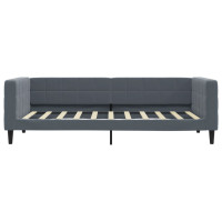 Produktbild för Dagbädd utdragbar med lådor mörkgrå 90x190 cm sammet