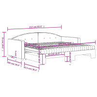 Produktbild för Dagbädd utdragbar och madrasser mörkgrå 90x190 cm sammet