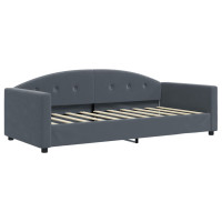 Produktbild för Dagbädd utdragbar och madrasser mörkgrå 90x190 cm sammet