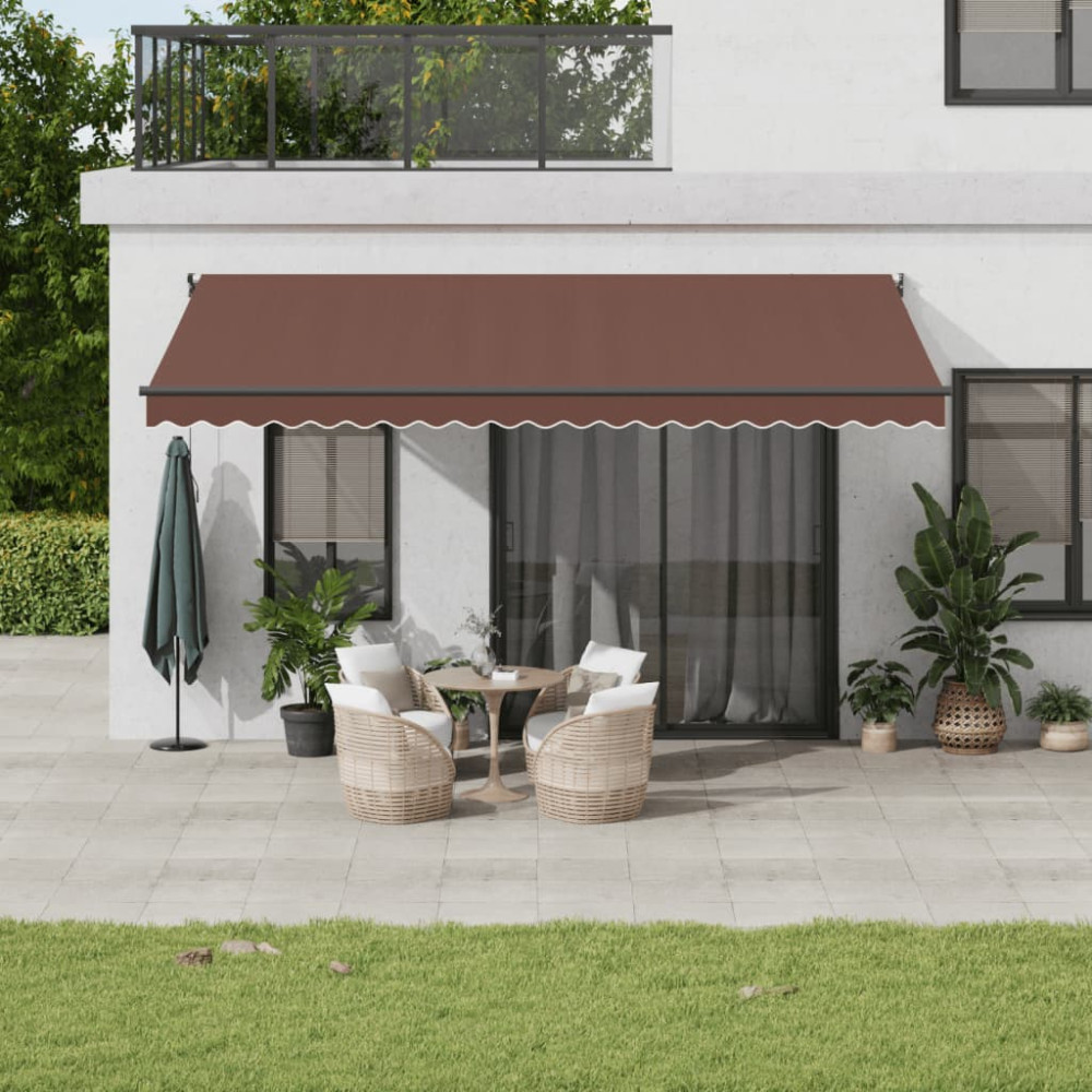 Produktbild för Markis automatiskt infällbar 500x300 cm brun