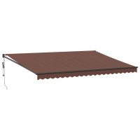 Produktbild för Markis automatiskt infällbar 500x300 cm brun