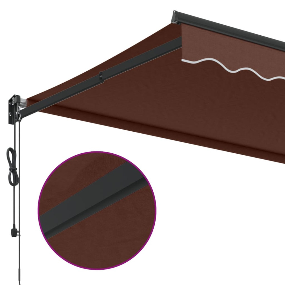 Produktbild för Markis automatiskt infällbar 500x300 cm brun
