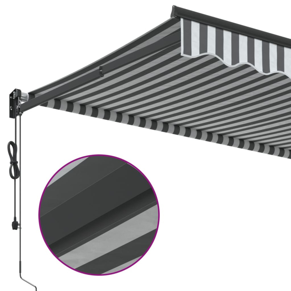 Produktbild för Markis infällbar antracit och vit 5x3 m tyg&aluminium