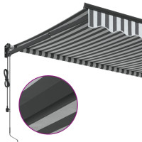 Produktbild för Markis infällbar antracit och vit 5x3 m tyg&aluminium