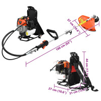 Produktbild för Röjsåg ryggsäck design orange 52 cc 1,45 kW