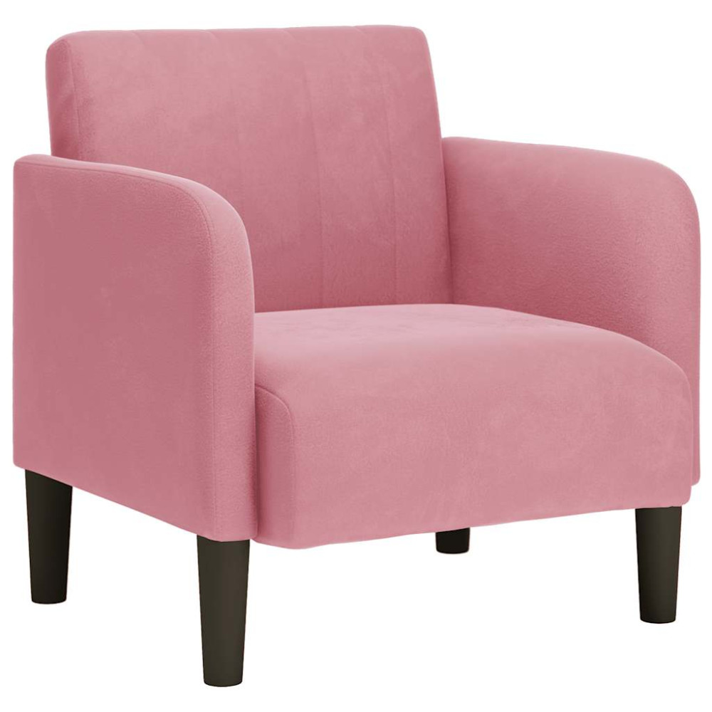 Produktbild för Soffstol med armstöd rosa 54 cm sammet