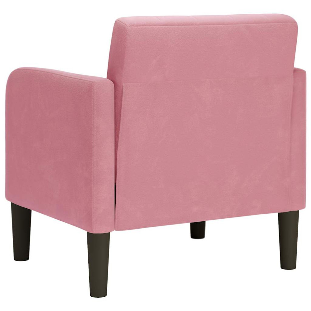 Produktbild för Soffstol med armstöd rosa 54 cm sammet
