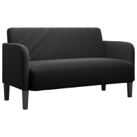 Produktbild för Loveseat soffa svart 109 cm sammet