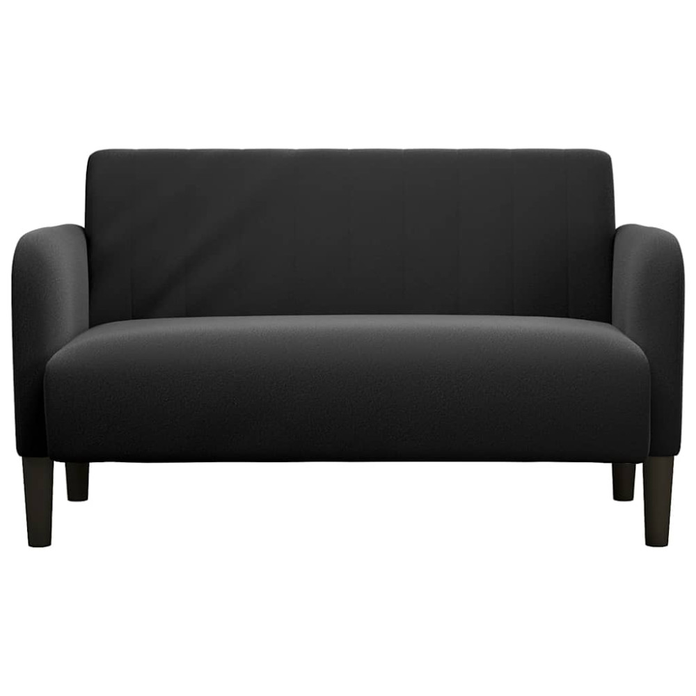 Produktbild för Loveseat soffa svart 109 cm sammet