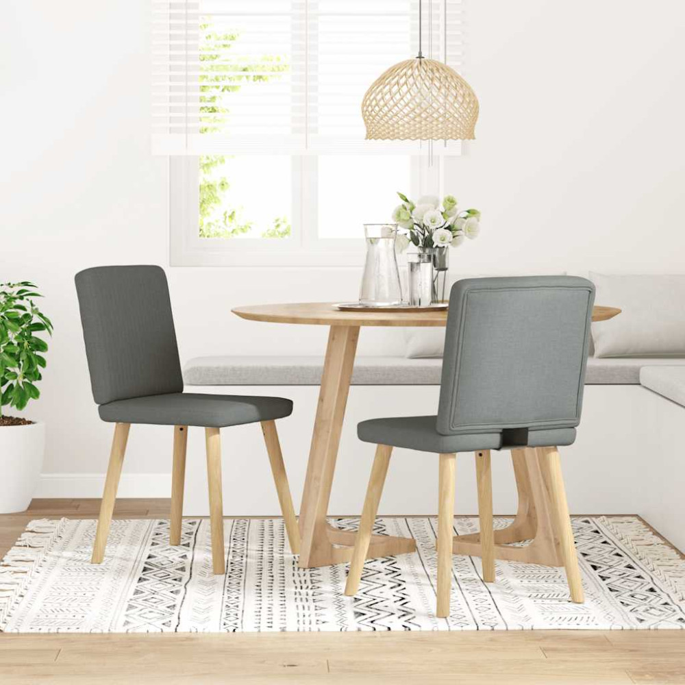 Produktbild för Matstolar 2 st mörkgrå tyg