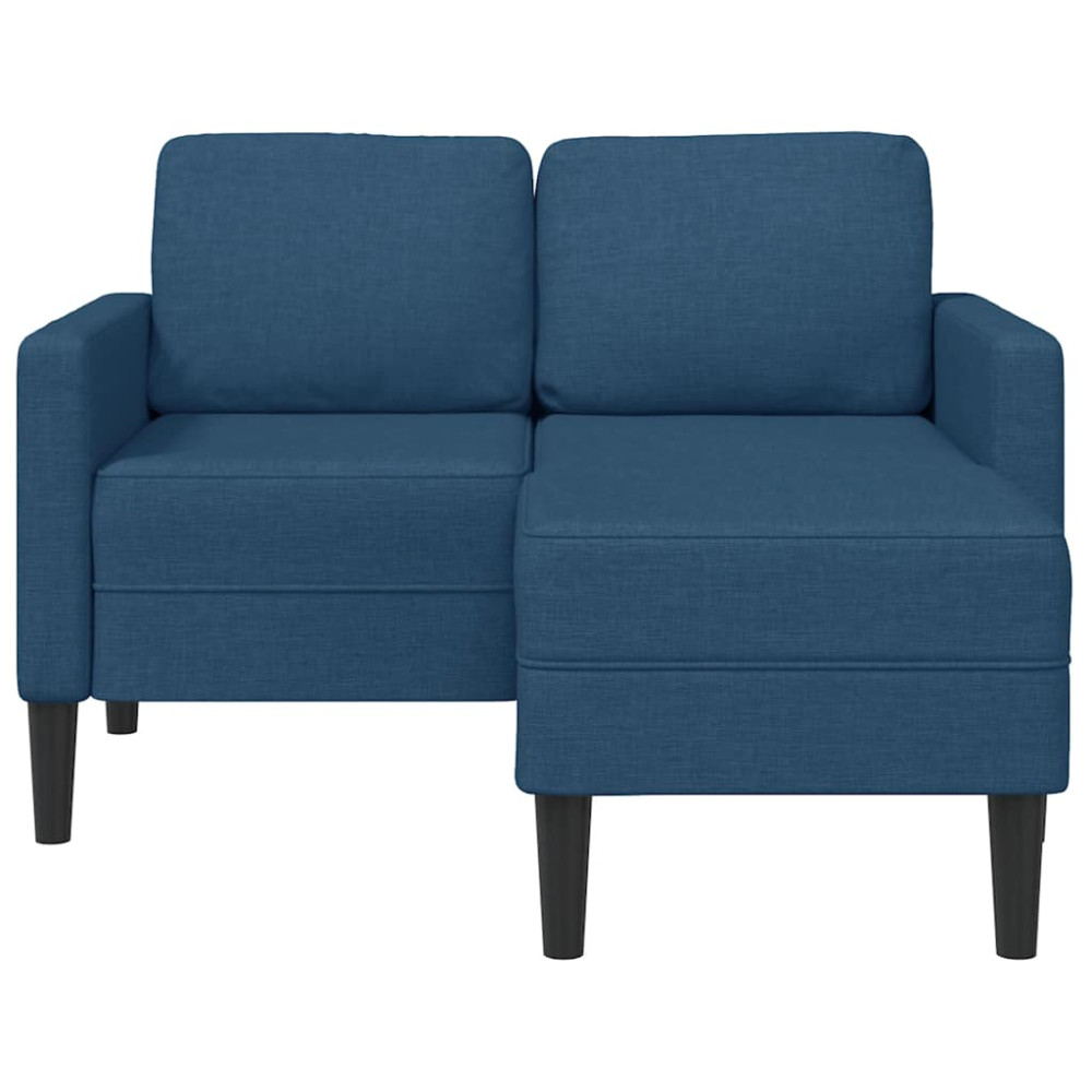 Produktbild för 2-sitssoffa med schäslong L-formad blå 125 cm tyg