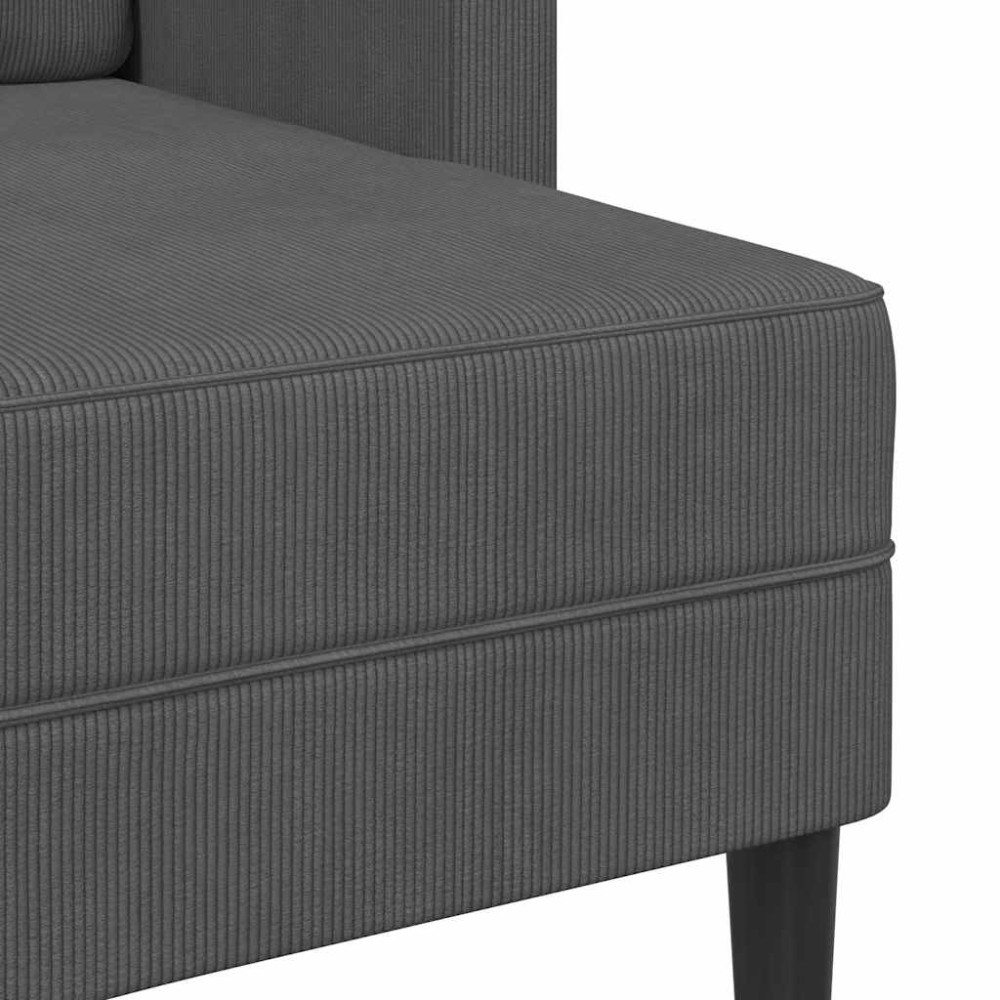 Produktbild för 2-sitssoffa med schäslong L-formad mörkgrå 125 cm linne