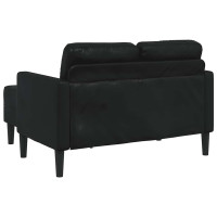 Produktbild för 2-sitssoffa med schäslong L-formad svart 125 cm konstläder