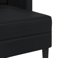 Produktbild för 2-sitssoffa med schäslong L-formad svart 125 cm konstläder