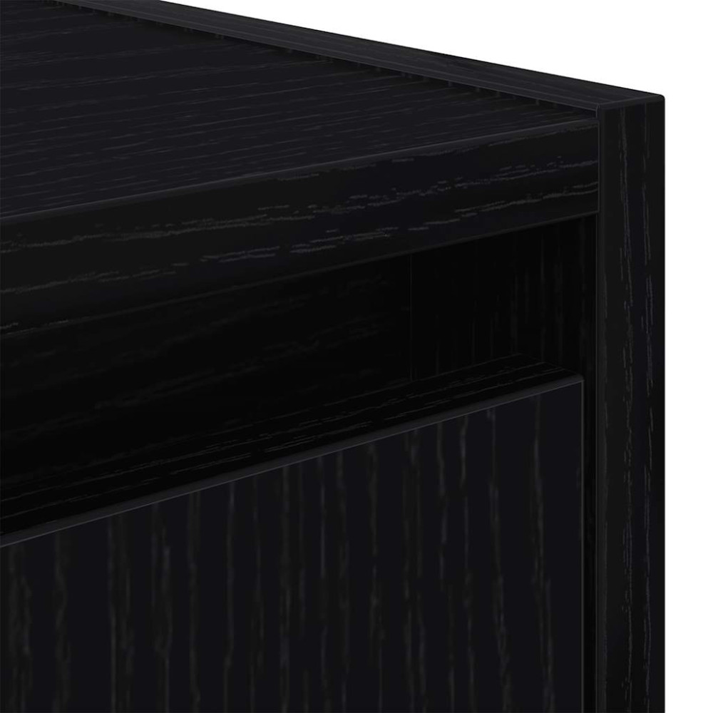 Produktbild för Vägghängt sängskåp svart 38x34x40 cm