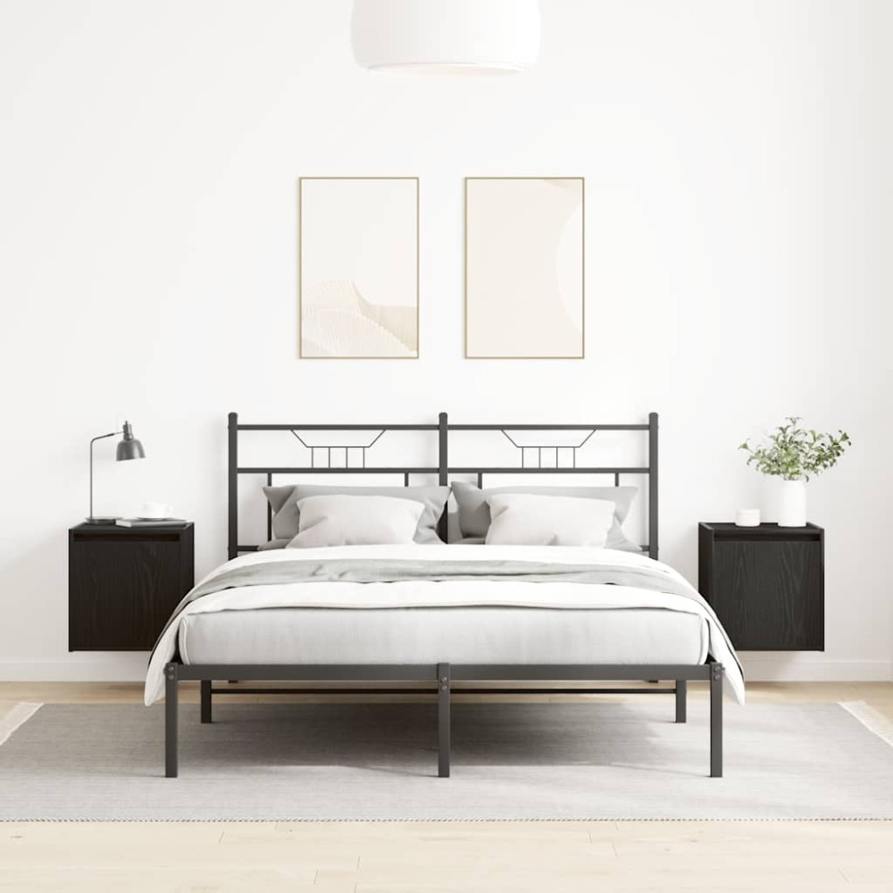 Produktbild för Väggmonterade sängskåp 2 st svart 38x34x40 cm