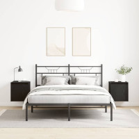Produktbild för Väggmonterade sängskåp 2 st svart 38x34x40 cm