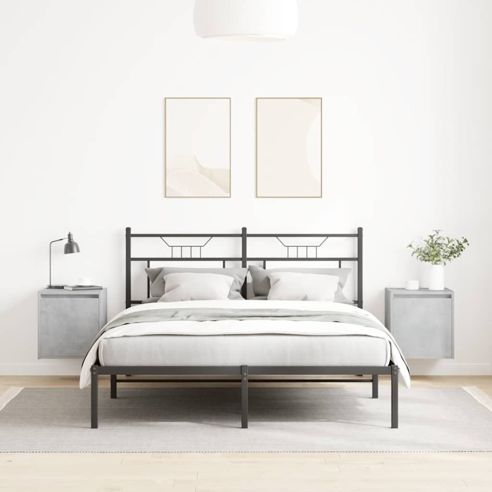 Produktbild för Väggmonterade sängskåp 2 st betonggrå 38x34x40 cm