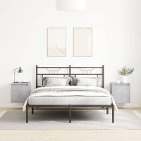 Produktbild för Väggmonterade sängskåp 2 st betonggrå 38x34x40 cm