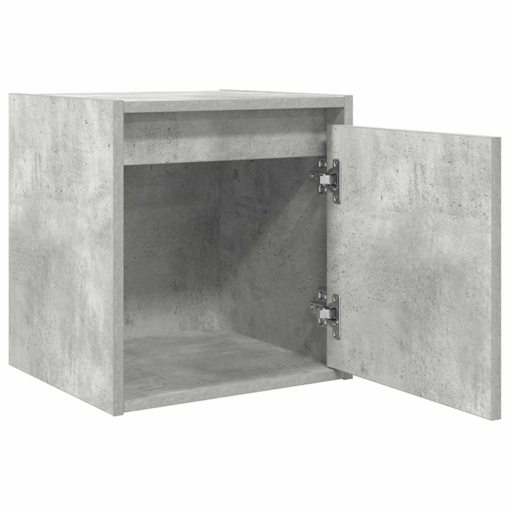 Produktbild för Väggmonterade sängskåp 2 st betonggrå 38x34x40 cm