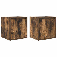 Produktbild för Väggmonterade sängskåp 2 st rökt ek 38x34x40 cm