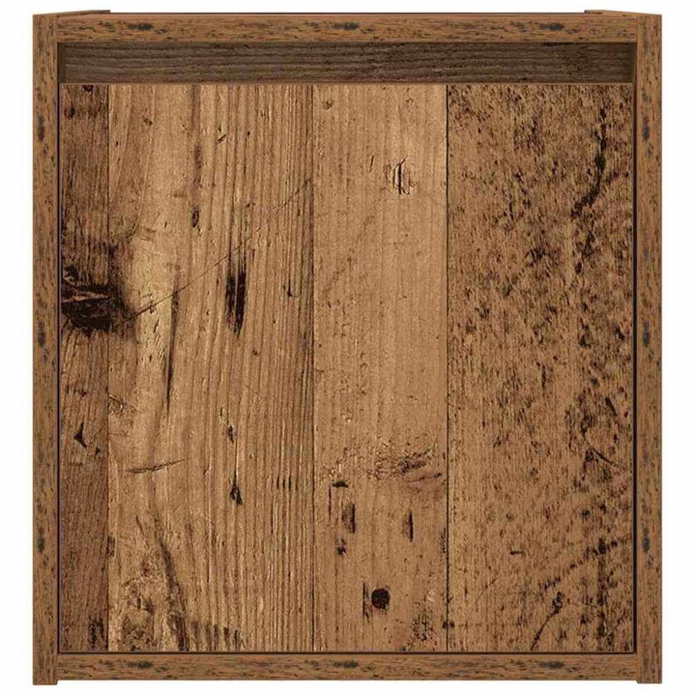 Produktbild för Vägghängt sängskåp gammalt trä 38x34x40 cm