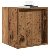 Produktbild för Väggmonterade sängskåp 2 st gammalt trä 38x34x40 cm