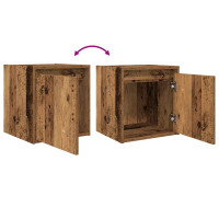Produktbild för Väggmonterade sängskåp 2 st gammalt trä 38x34x40 cm