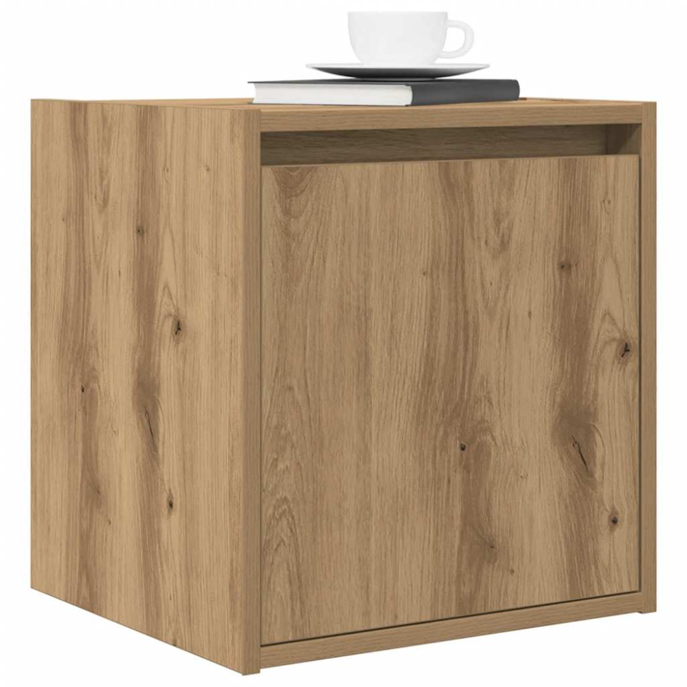 Produktbild för Väggmonterat sängskåp hantverksmässigt ek 38x34x40 cm