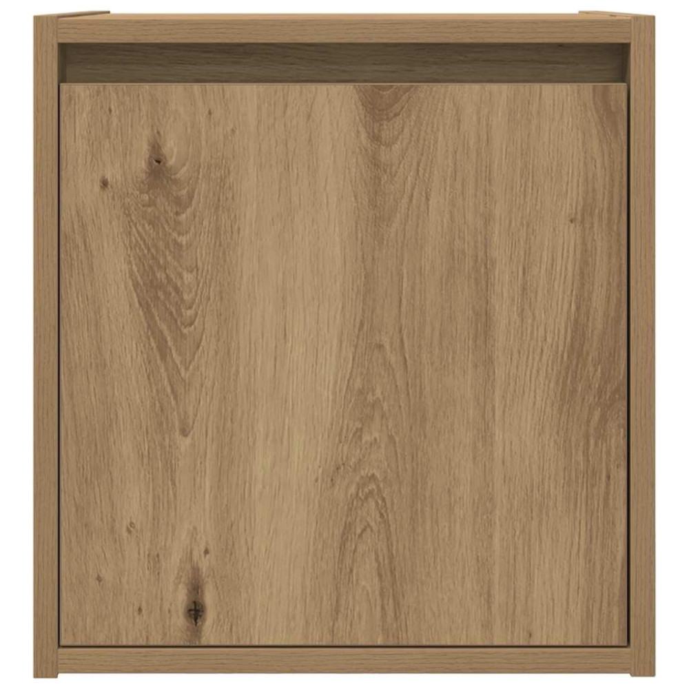 Produktbild för Väggmonterat sängskåp hantverksmässigt ek 38x34x40 cm